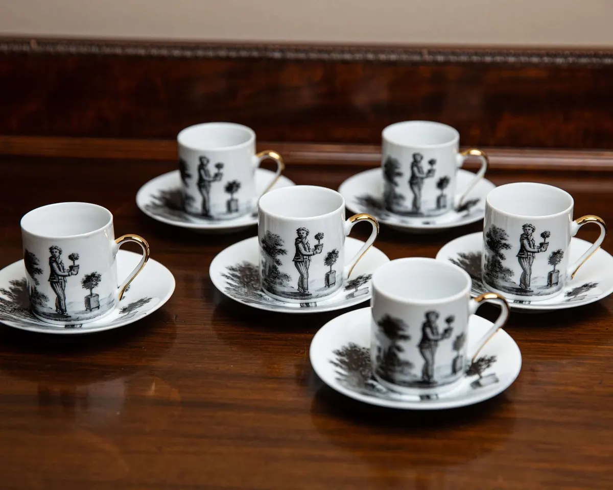 Vintage 6er Set Espressotassen / Mokkatassen