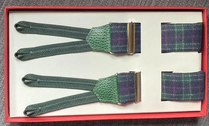 Hosenträger Wolle Tartan Green Classic