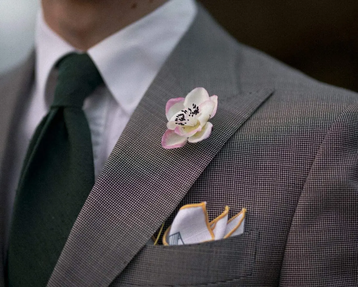 Boutonnière Hecken-Rose Weiß-Rosa (Rosa corymbifera) - Ansicht 4