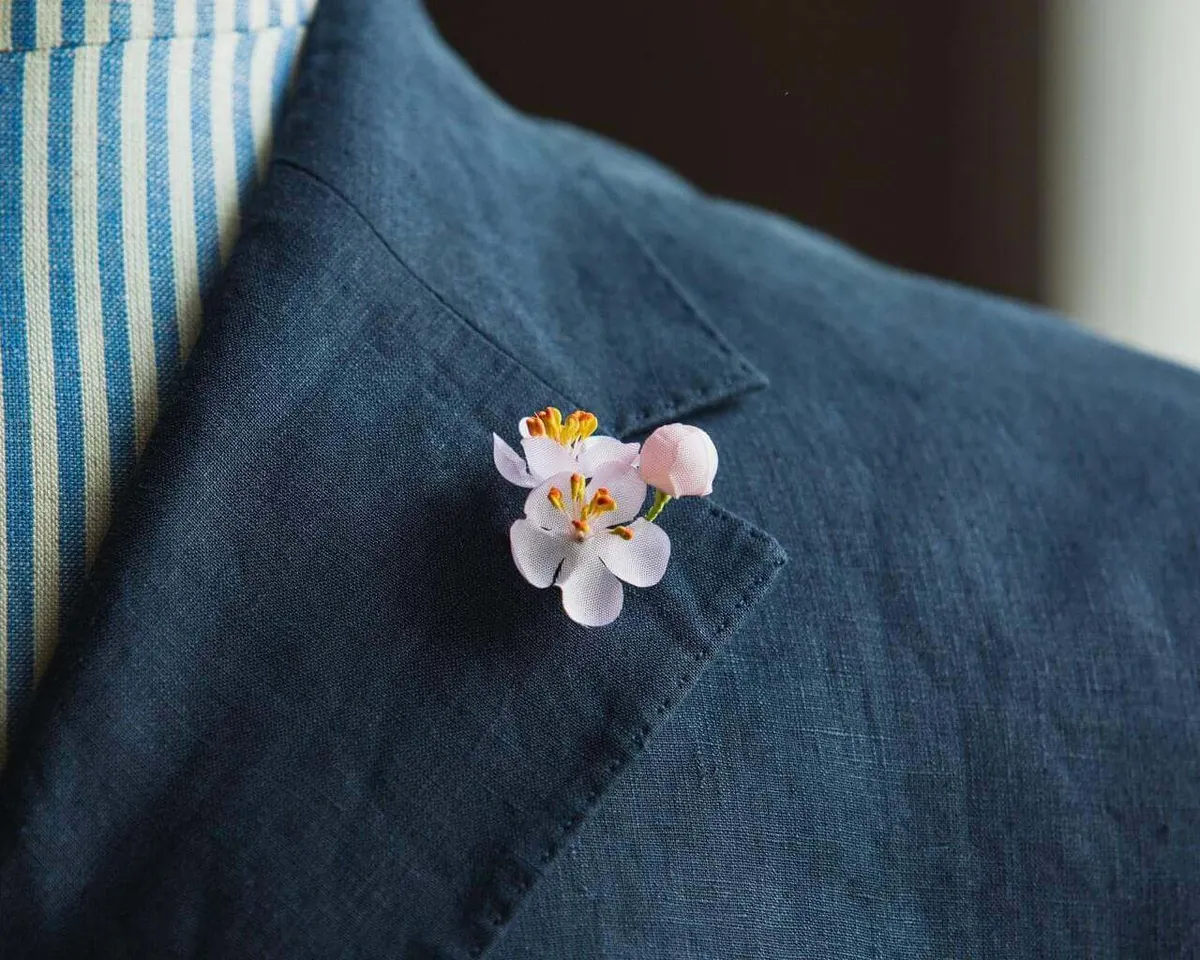 Boutonnière Kirschblüte Rosa 3er (jap. sakura) - Ansicht 6