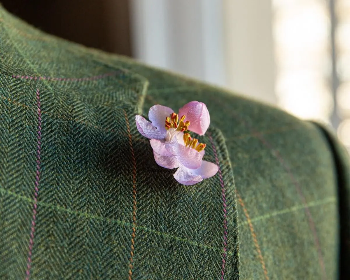 Boutonnière Kirschblüte Rosa 3er (jap. sakura) - Ansicht 4