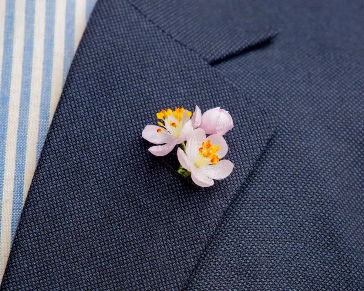 Boutonnière Kirschblüte Rosa 3er (jap. sakura)