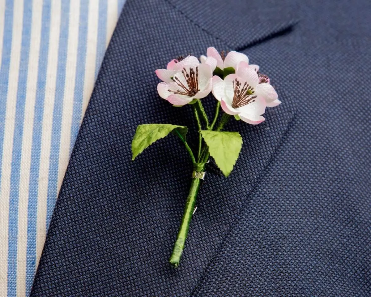 Boutonnière Kirschblüten Rosa-Weiß (Bouquet)