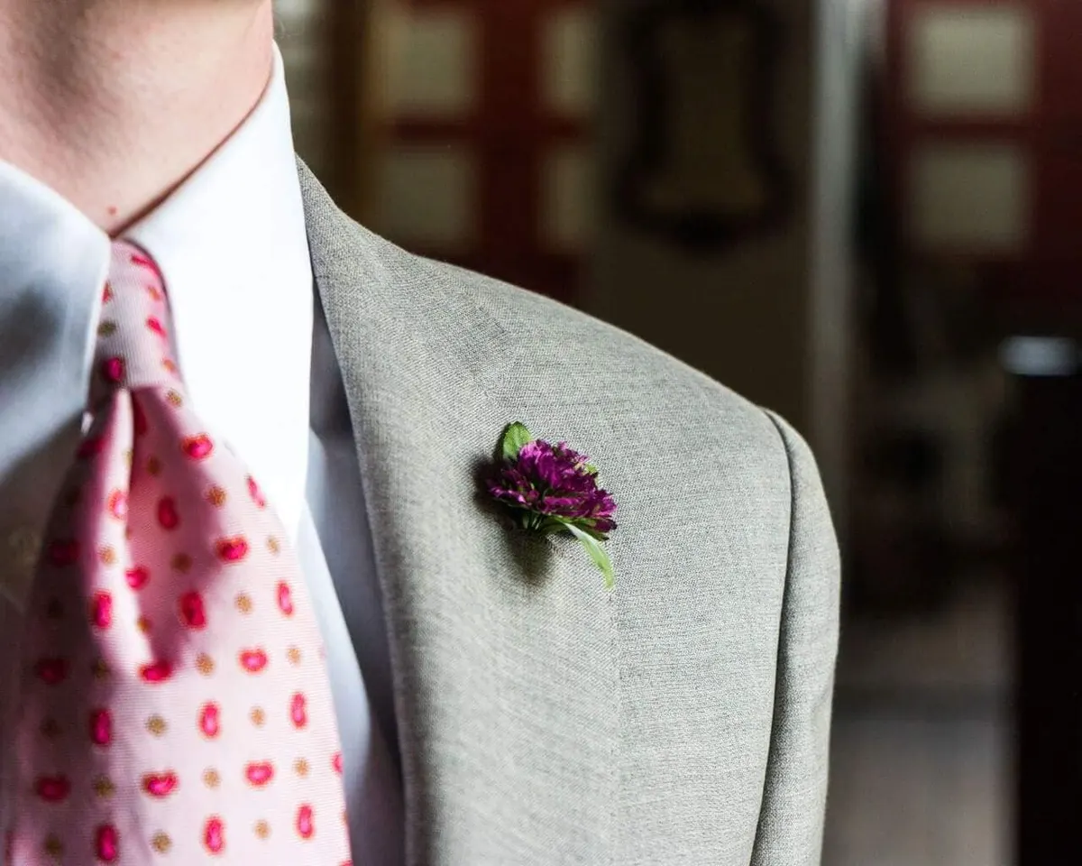 Boutonnière Klee Dunkelrot 3er (Trifolium rubrum) - Ansicht 5