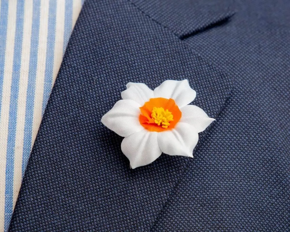 Boutonnière Narzisse Weiß (Narcissus)