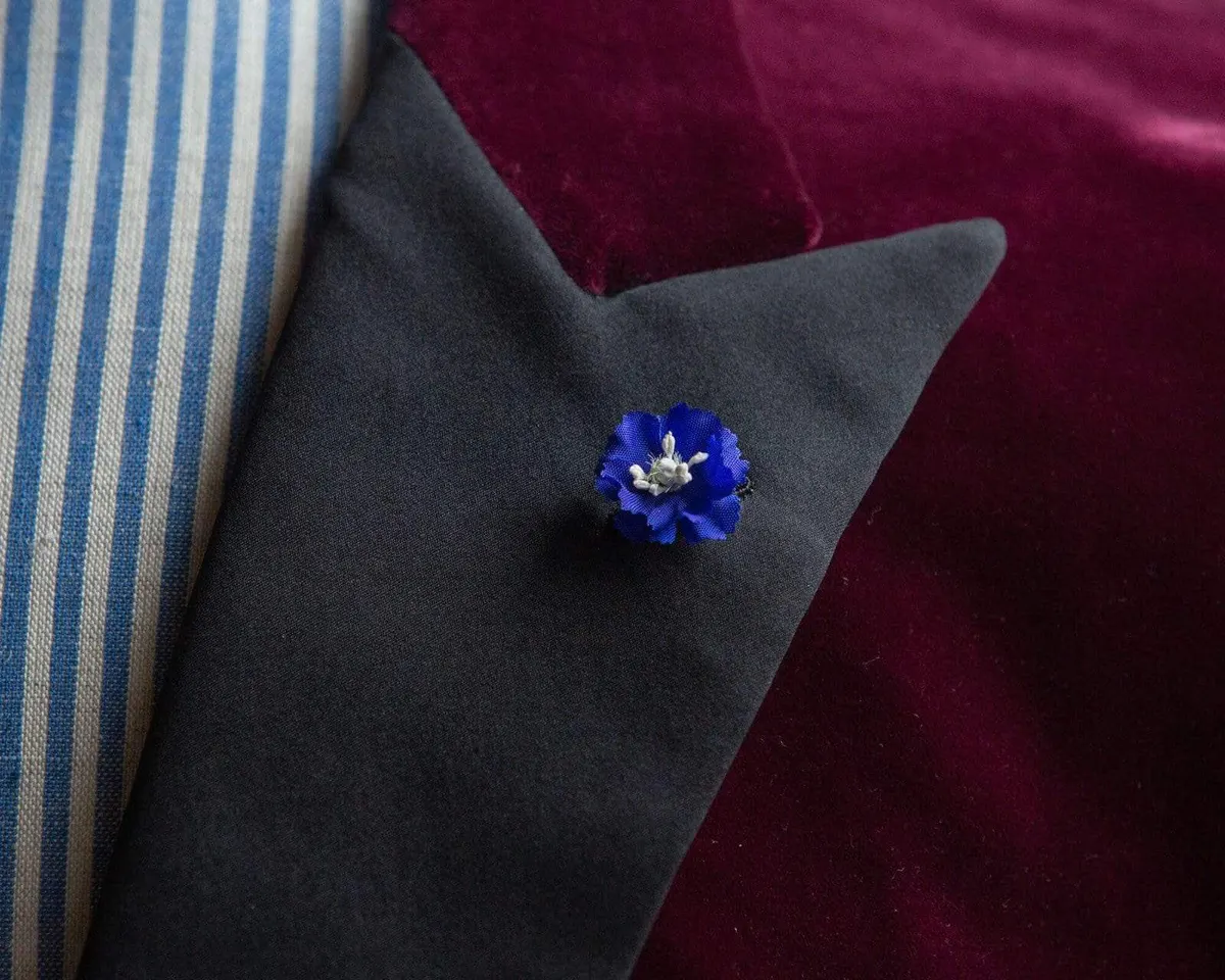 Boutonnière Rittersporn Dunkelblau Mini (Delphinium) - Ansicht 5