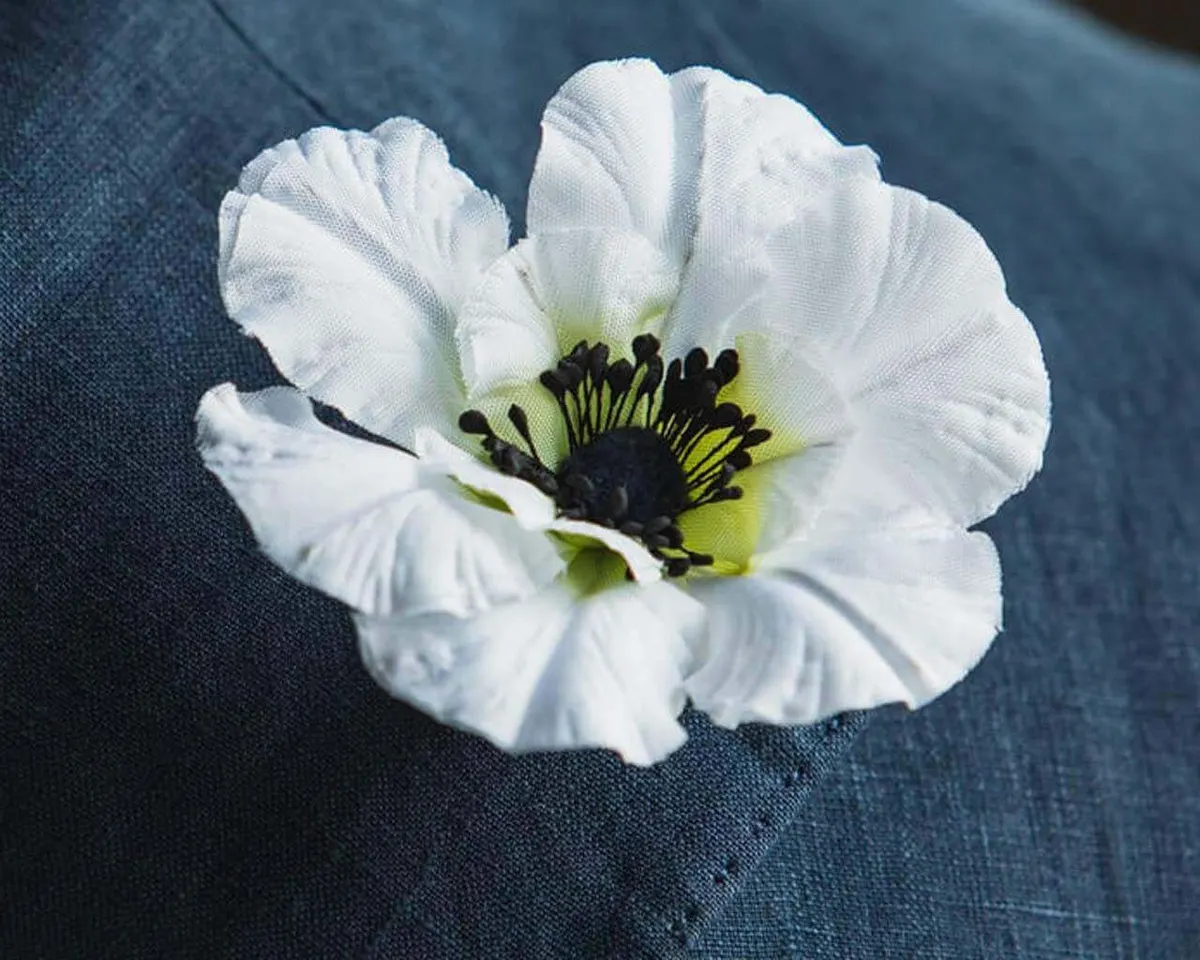 Boutonnière Anemone Weiß (Anemone coronaria 'Bride') - Ansicht 5