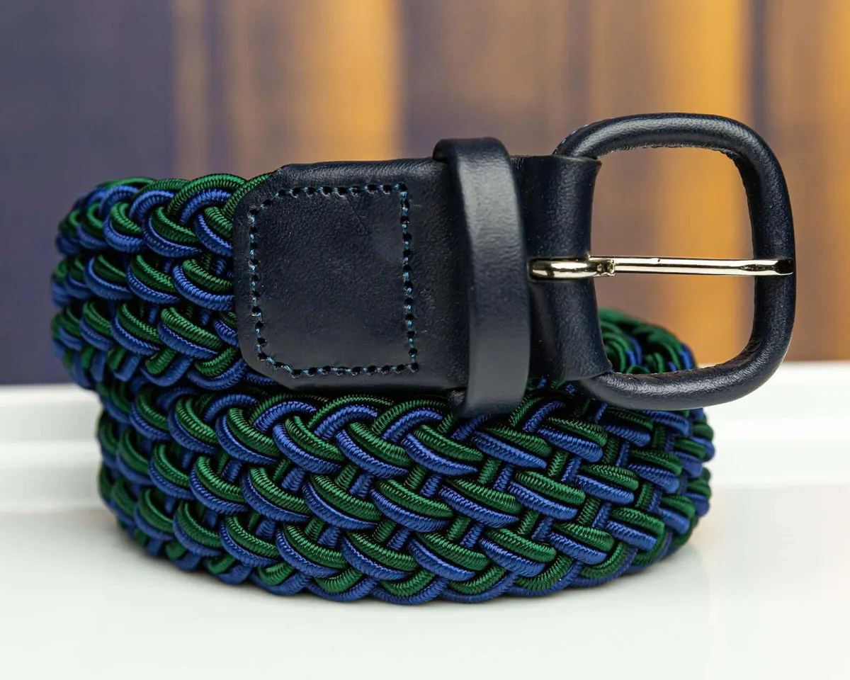 Flechtgürtel Navy / Verde