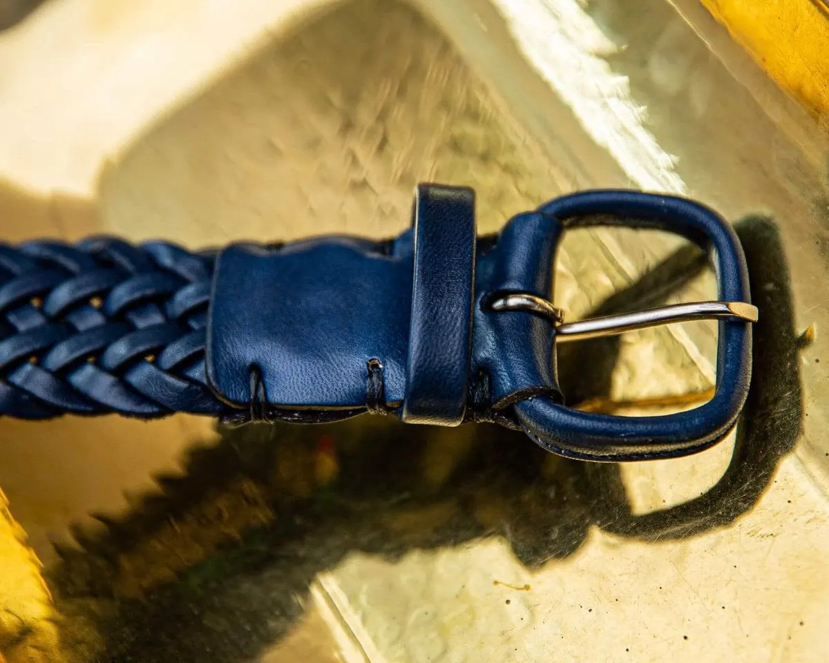 Flechtledergürtel Carlo Navy - Ansicht 3