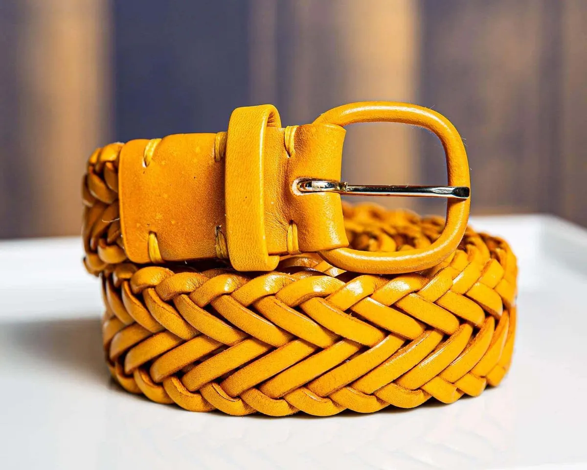 Flechtledergürtel Cosimo Giallo