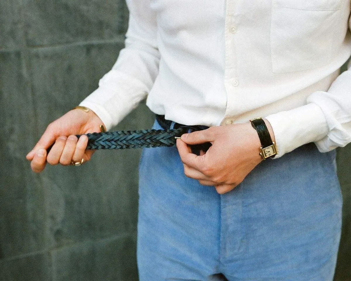 Flechtledergürtel Cosimo Navy - Ansicht 5