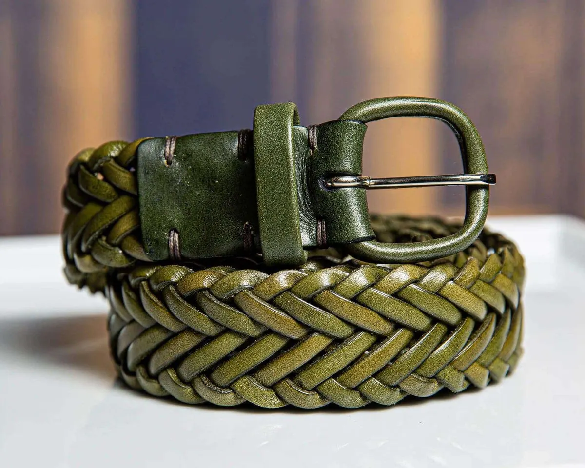 Flechtledergürtel Cosimo Verde