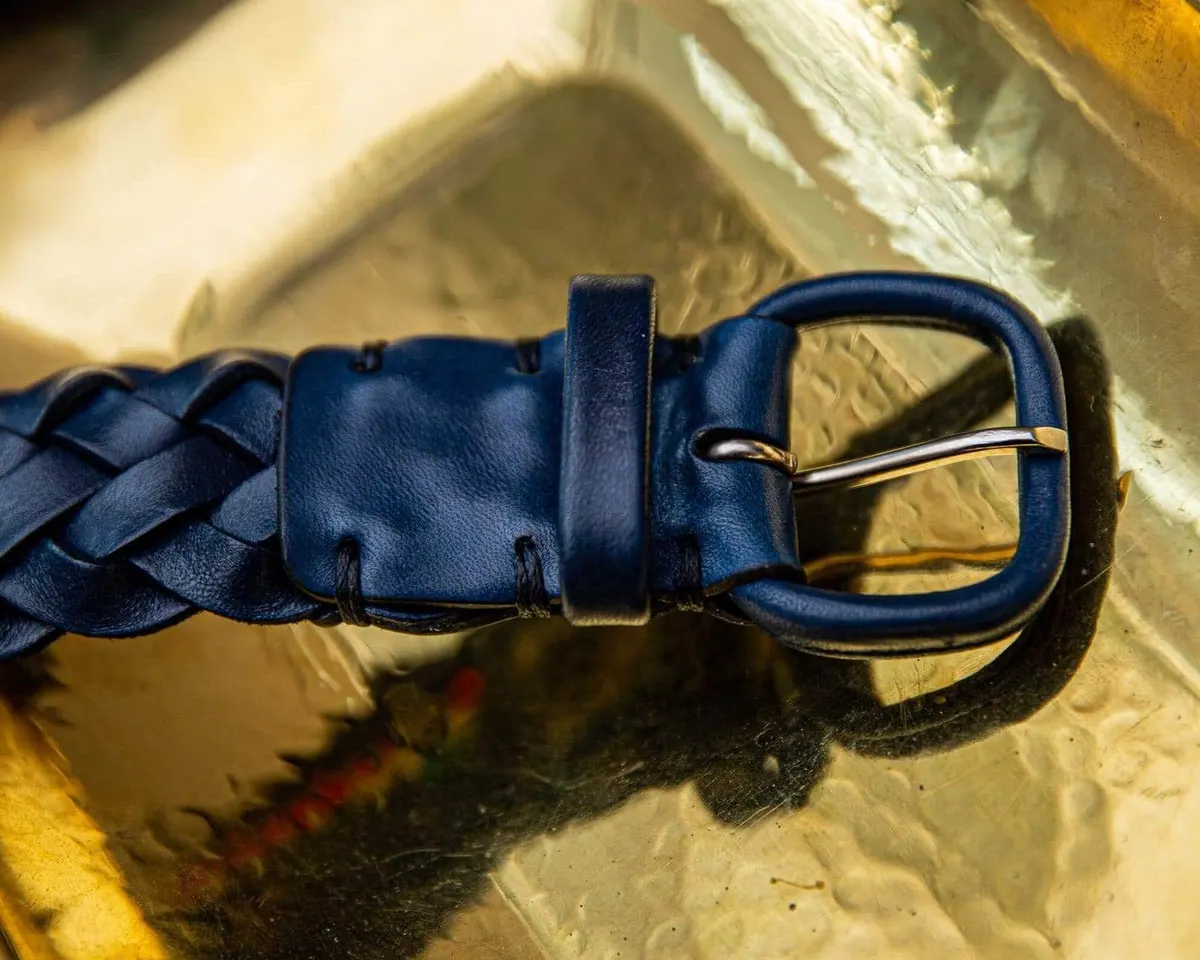 Flechtledergürtel Lorenzo Navy - Ansicht 2