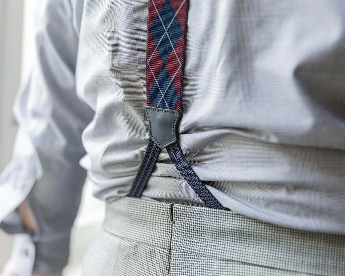 Hosenträger Flex Argyle Wine Red Classic - Ansicht 6