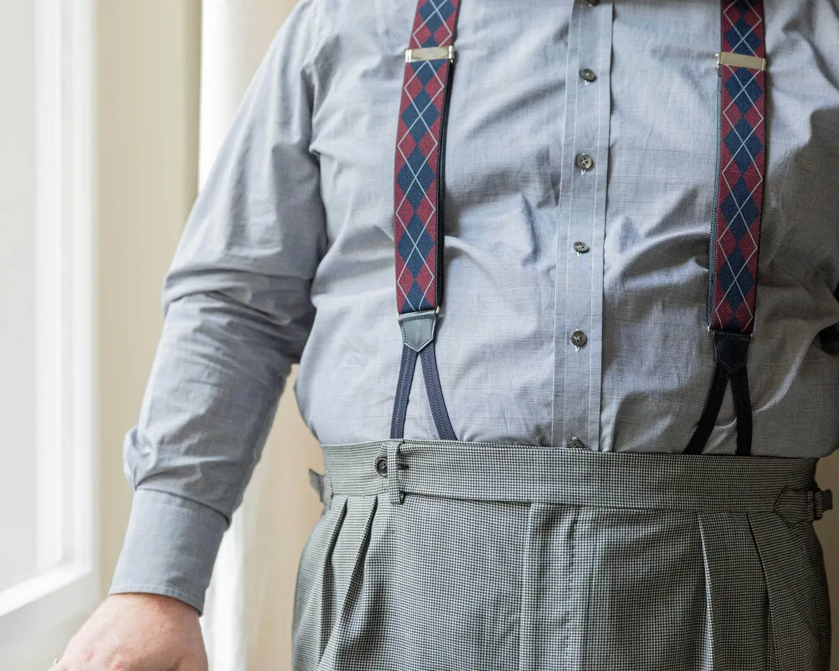 Hosenträger Flex Argyle Wine Red Classic - Ansicht 5