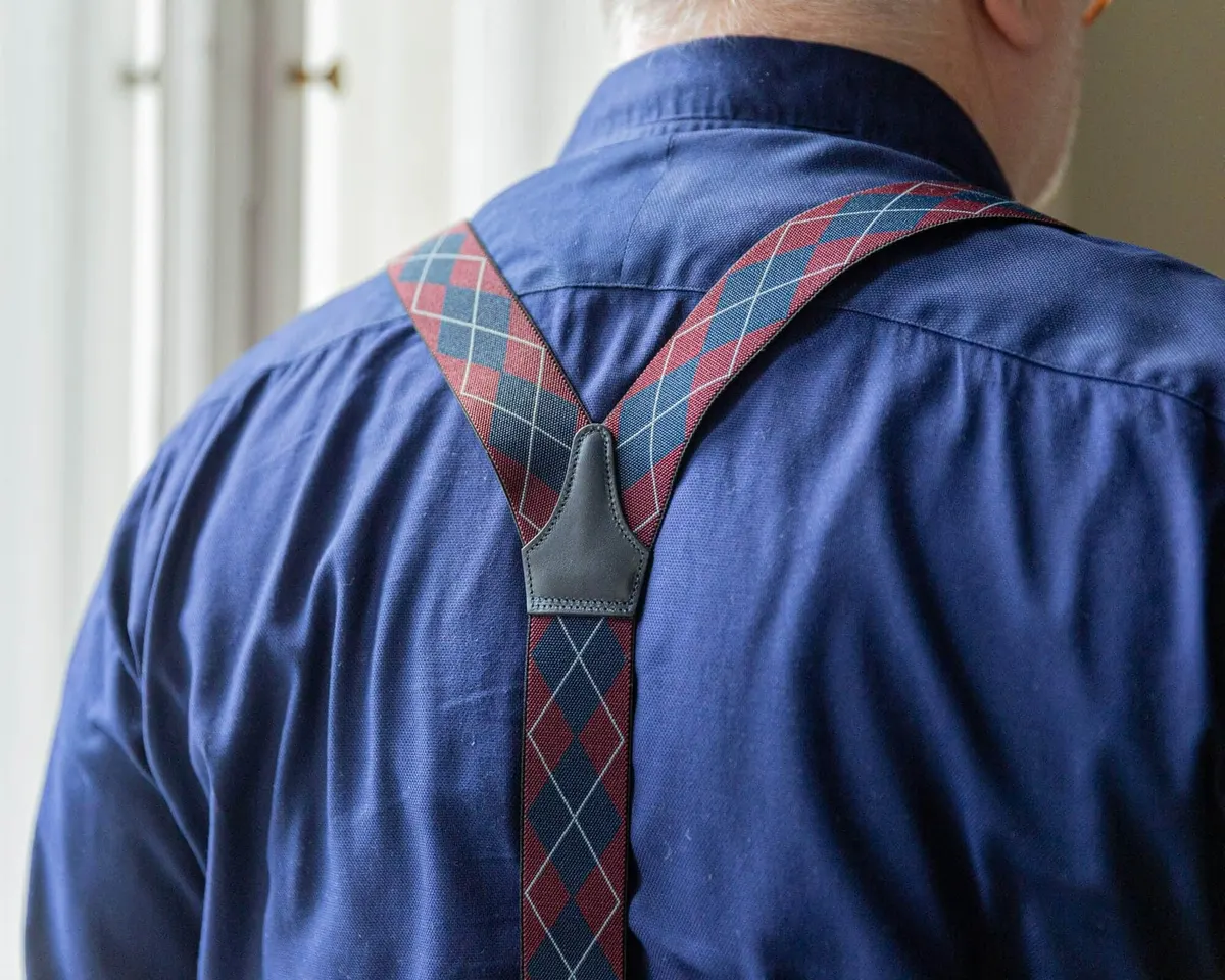 Hosenträger Flex Argyle Wine Red Classic - Ansicht 2