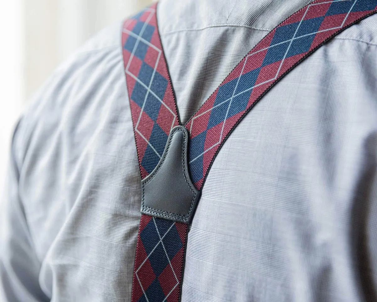 Hosenträger Flex Argyle Wine Red Classic - Ansicht 7