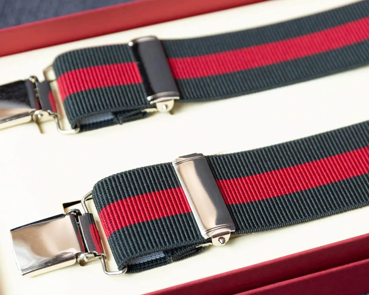 Hosenträger Flex Block Stripes Olive Clips