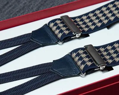 Hosenträger Flex Houndstooth Blue Classic