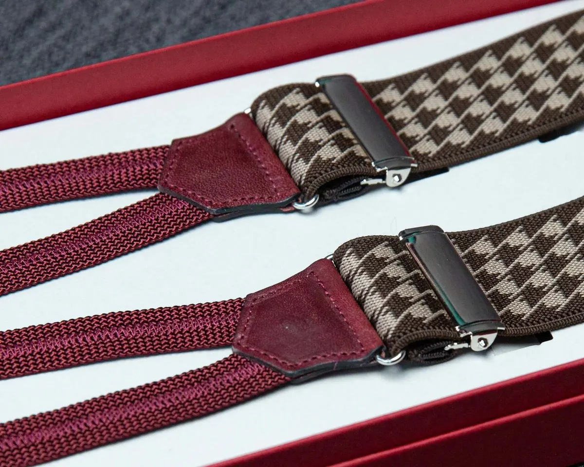 Hosenträger Flex Houndstooth Brown Classic