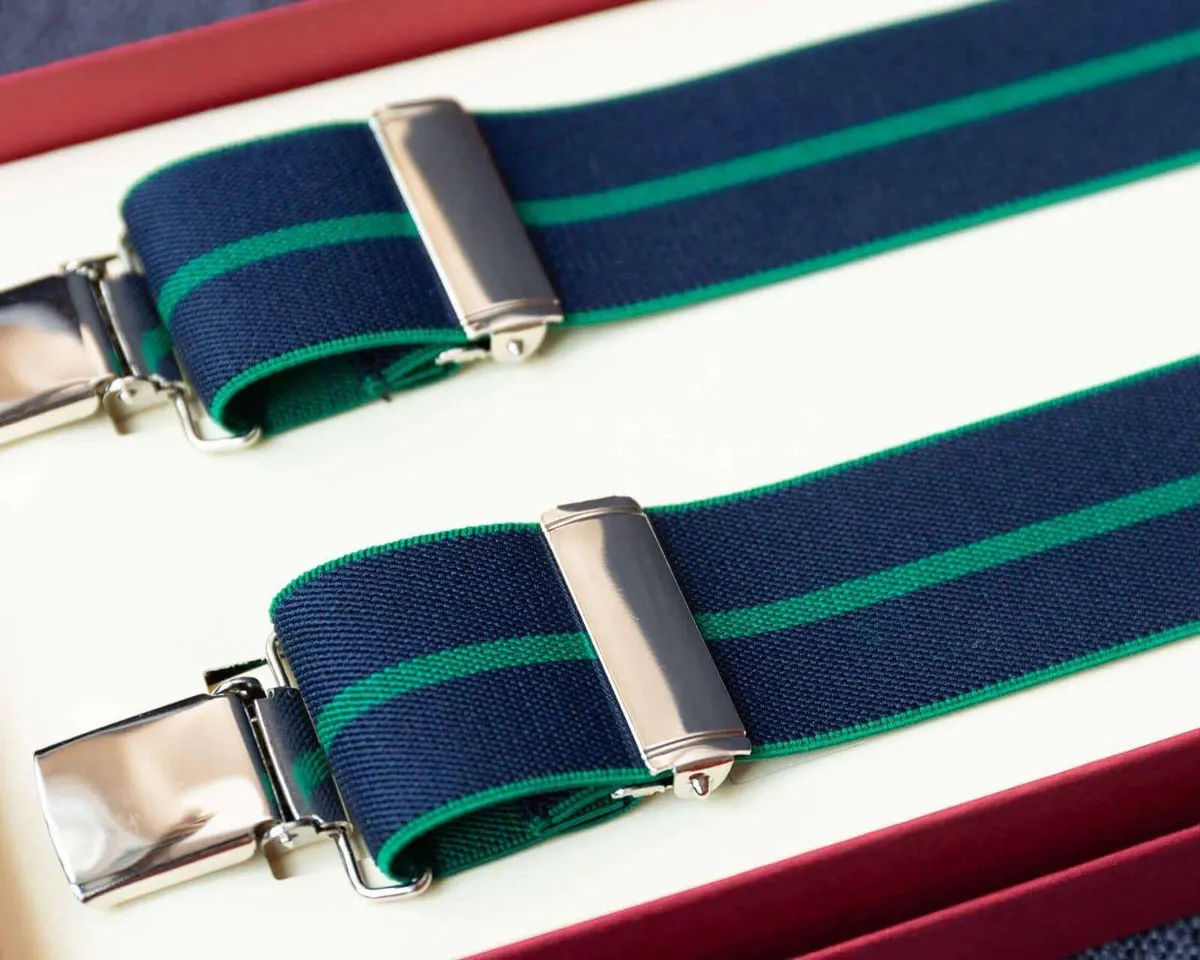 Hosenträger Flex One Stripe Green Clips