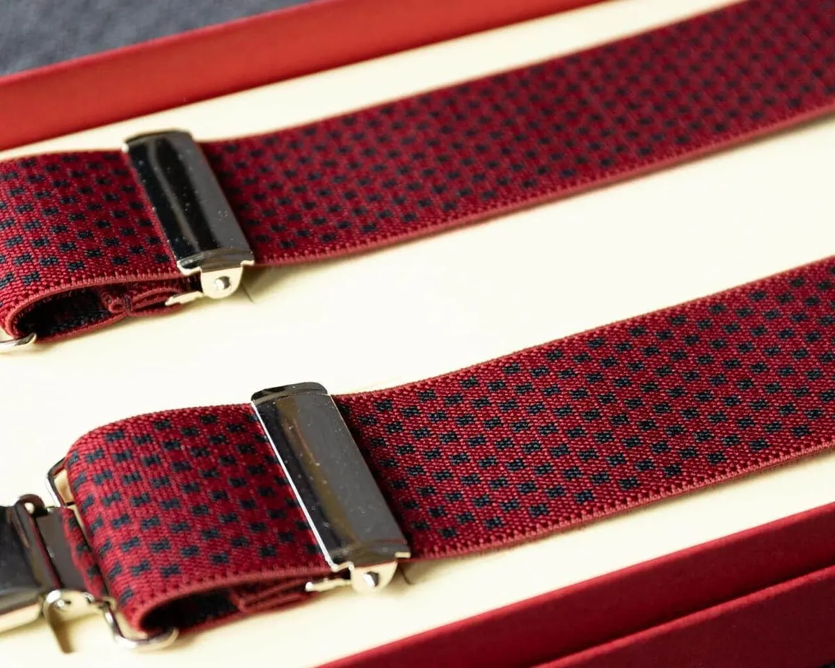 Hosenträger Flex Pattern Red Clips