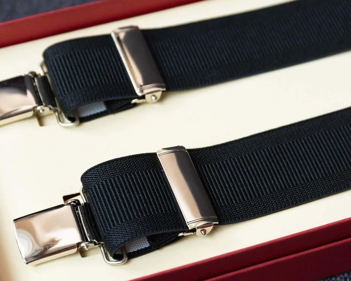 Hosenträger Flex Plain Black Clips