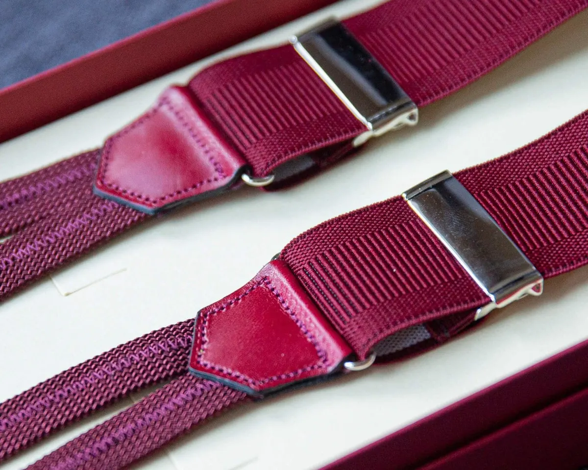Hosenträger Flex Plain Wine Red Classic