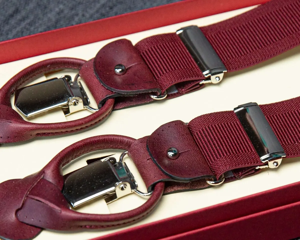 Hosenträger Flex Plain Wine Red Combine