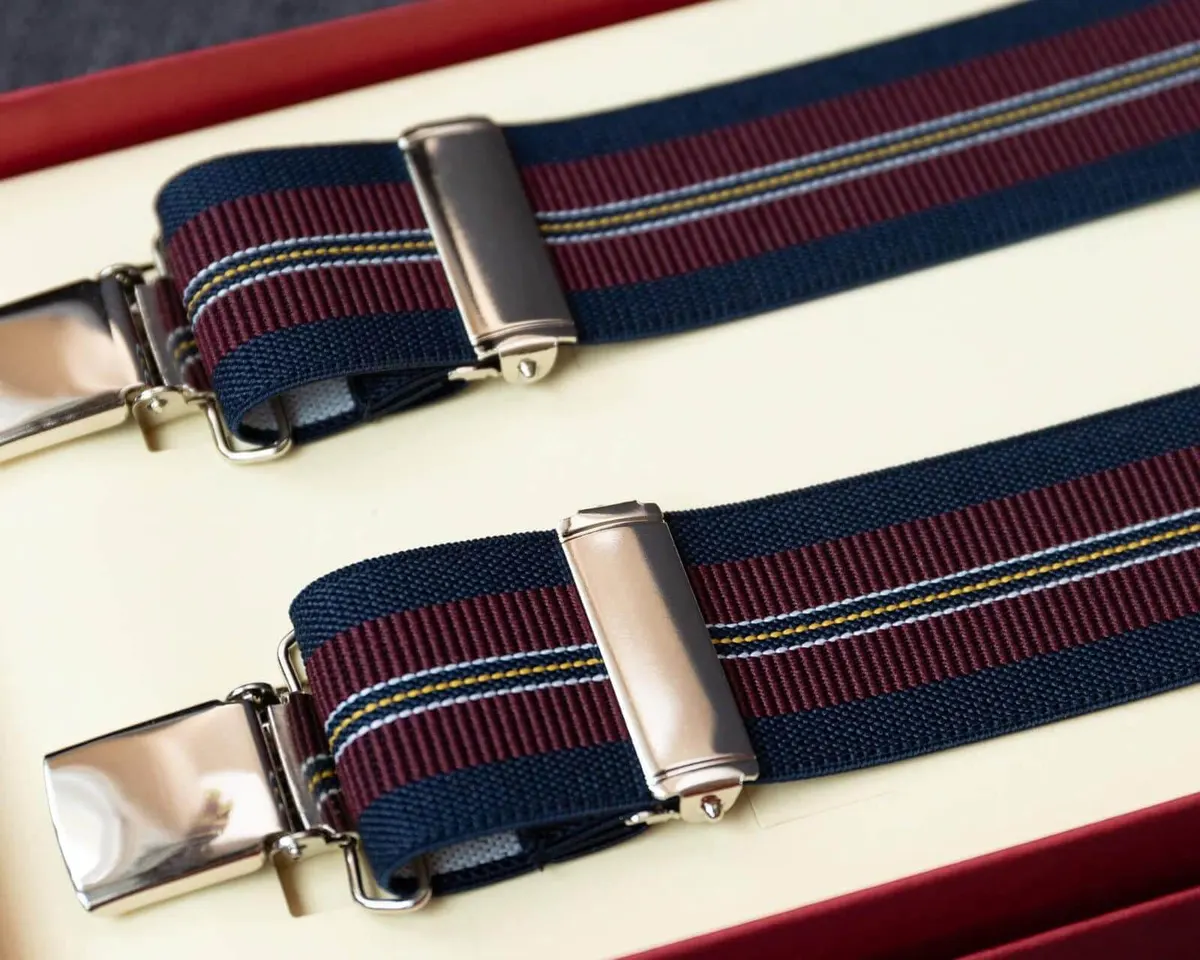 Hosenträger Flex Regiment Red Blue Clips