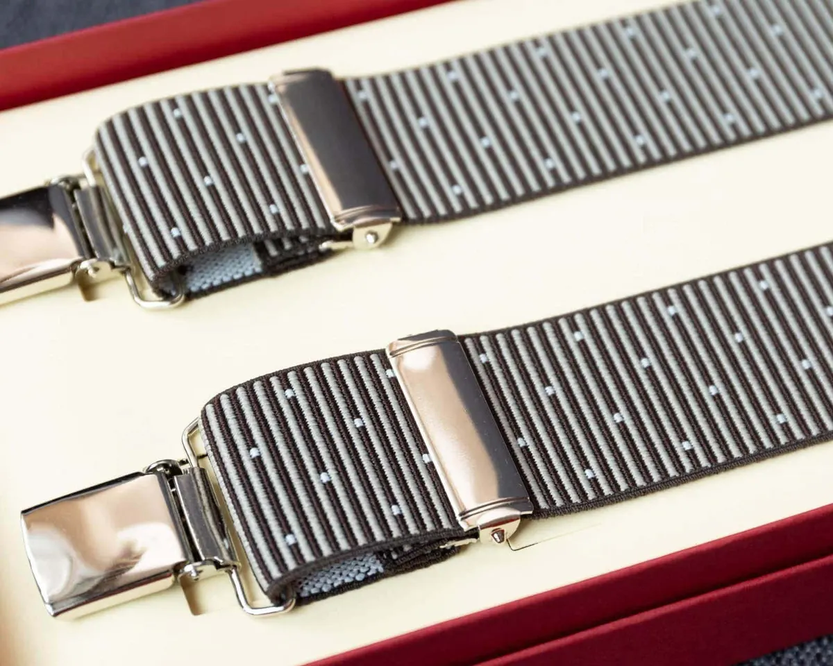 Hosenträger Flex Thin Stripes Brown Clips