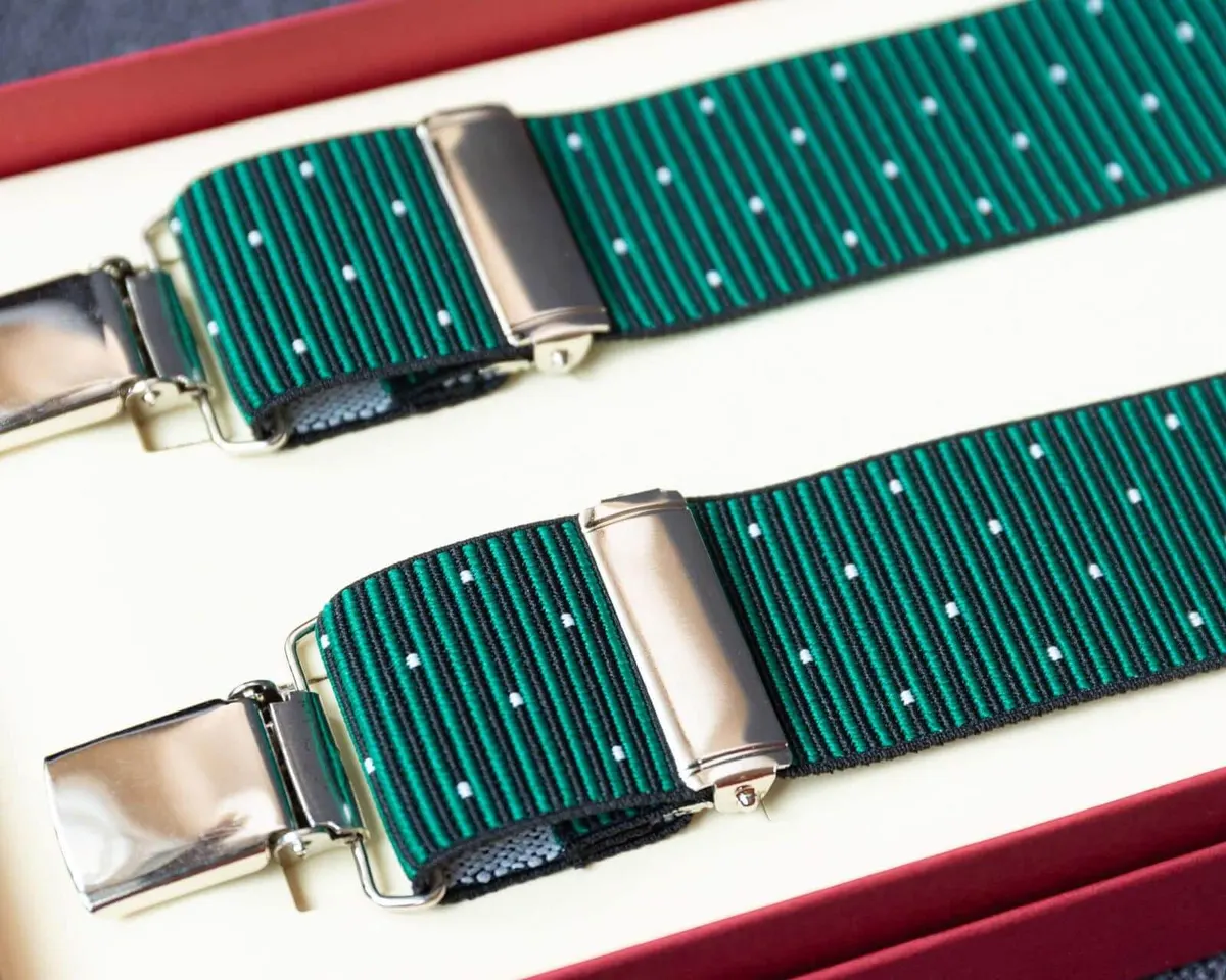 Hosenträger Flex Thin Stripes Blue Green Clips