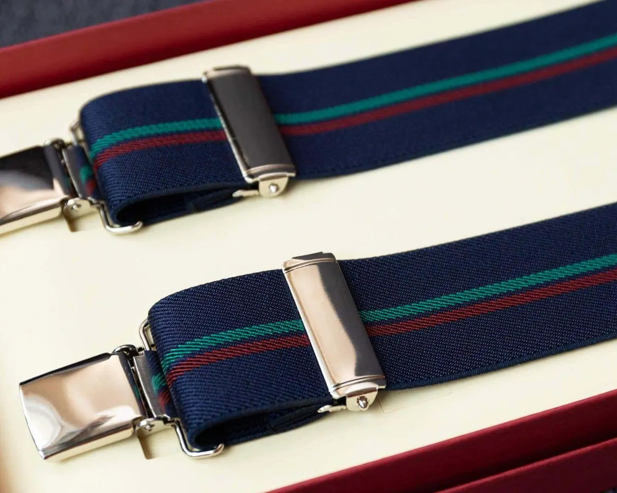Hosenträger Flex Two Stripe Blue Clips
