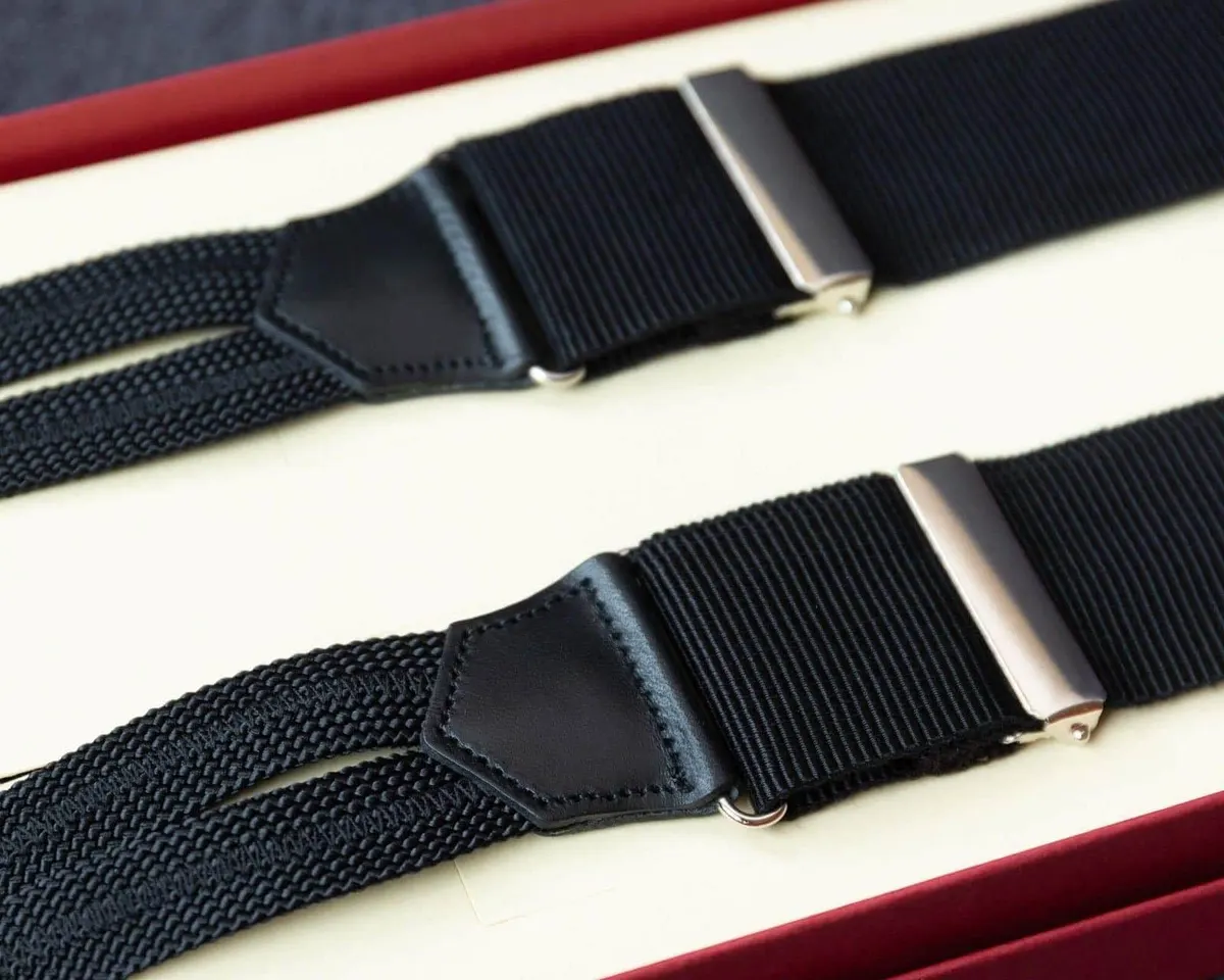 Hosenträger Ripsband Black Classic