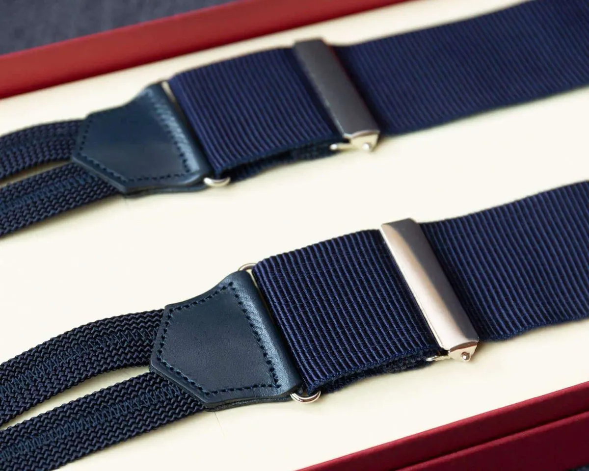 Hosenträger Ripsband Navy Classic