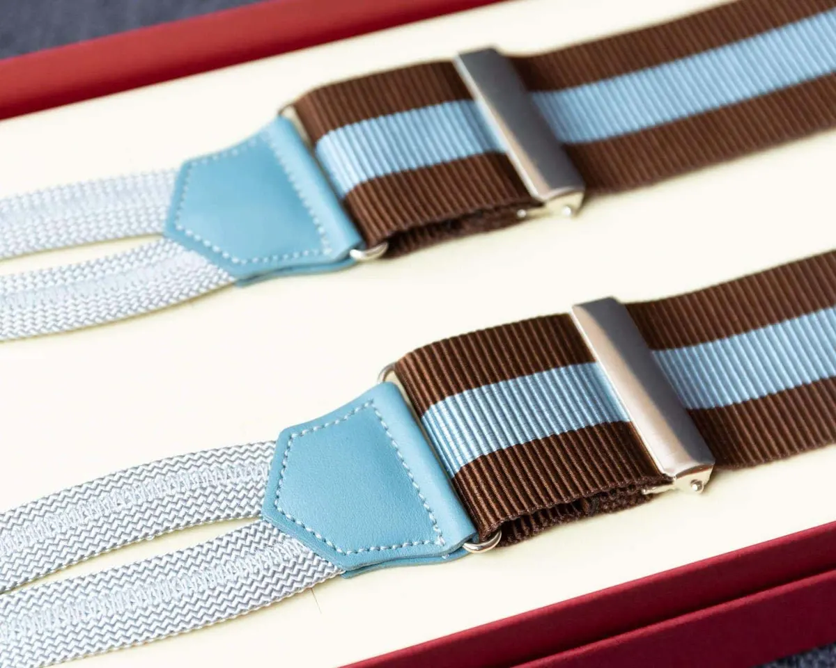 Hosenträger Ripsband Powder Blue Classic