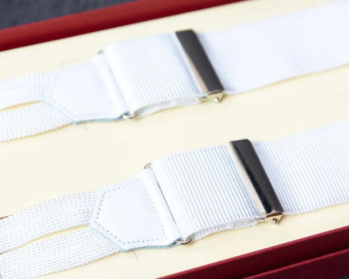 Hosenträger Ripsband White Classic