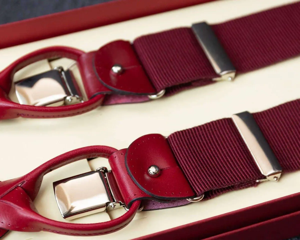 Hosenträger Ripsband Wine-Red Combine
