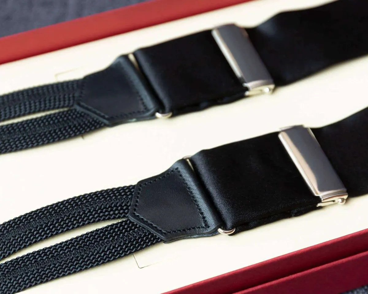 Hosenträger Seide Black Classic
