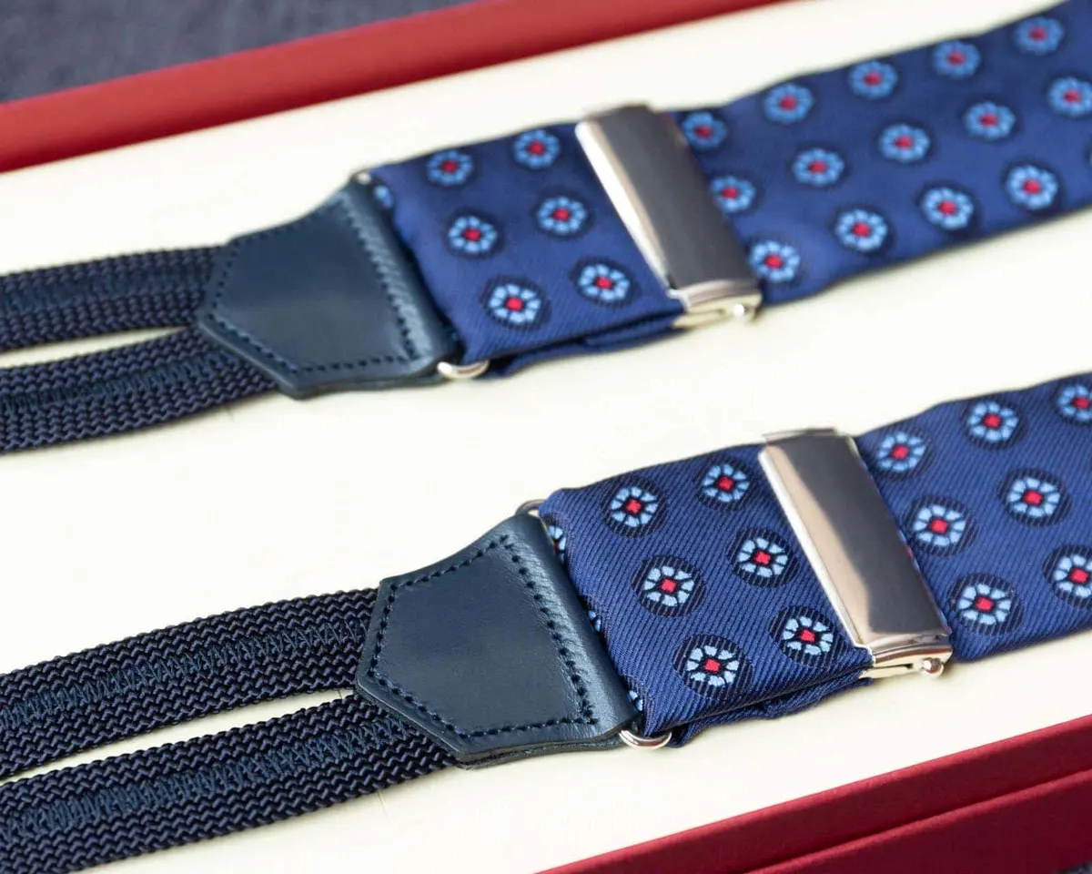 Hosenträger Seide Cravat Blue Flower Classic
