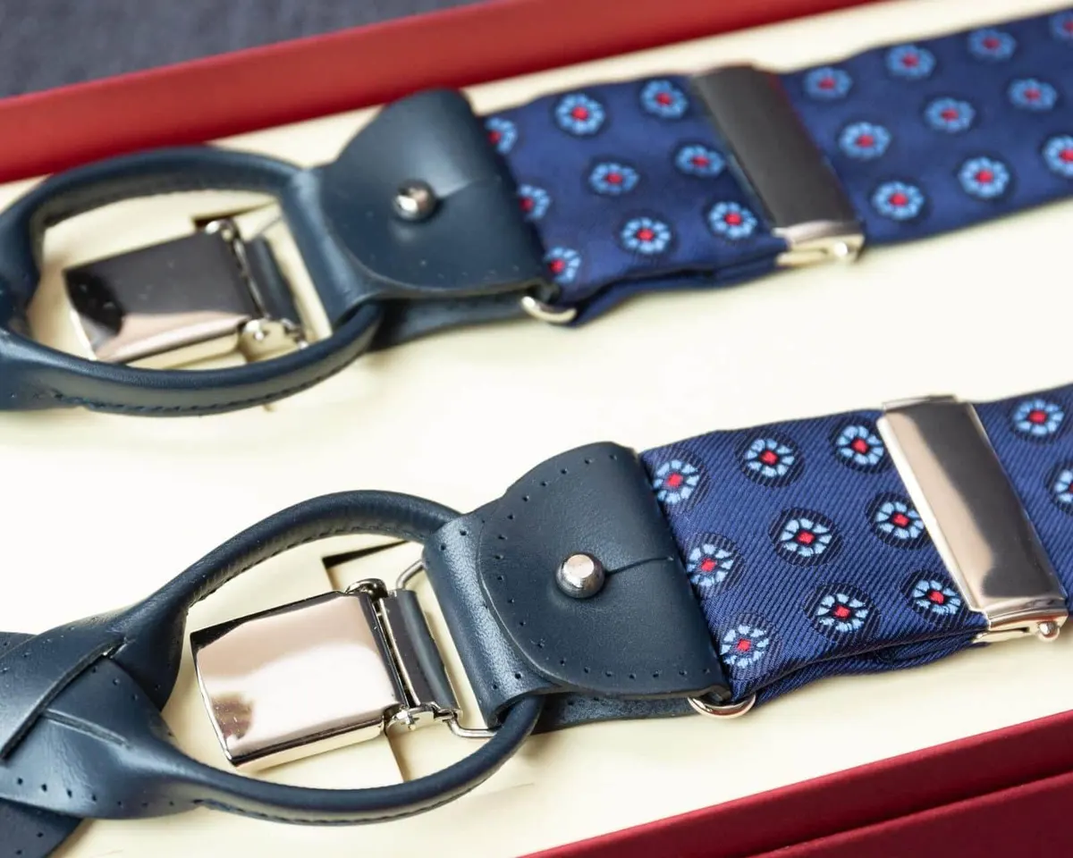 Hosenträger Seide Cravat Blue Flower Combine