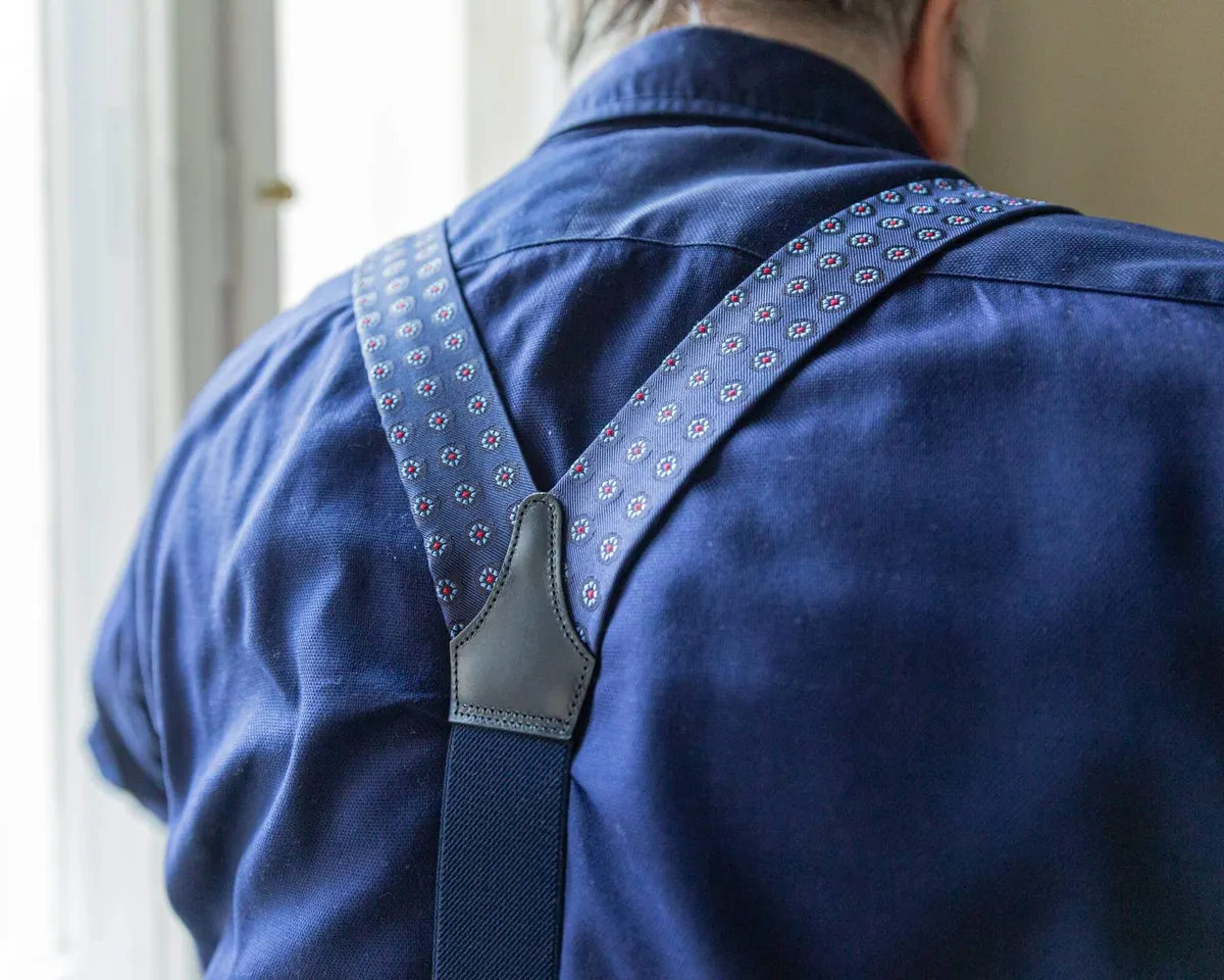 Hosenträger Seide Cravat Blue Flower Combine - Ansicht 2