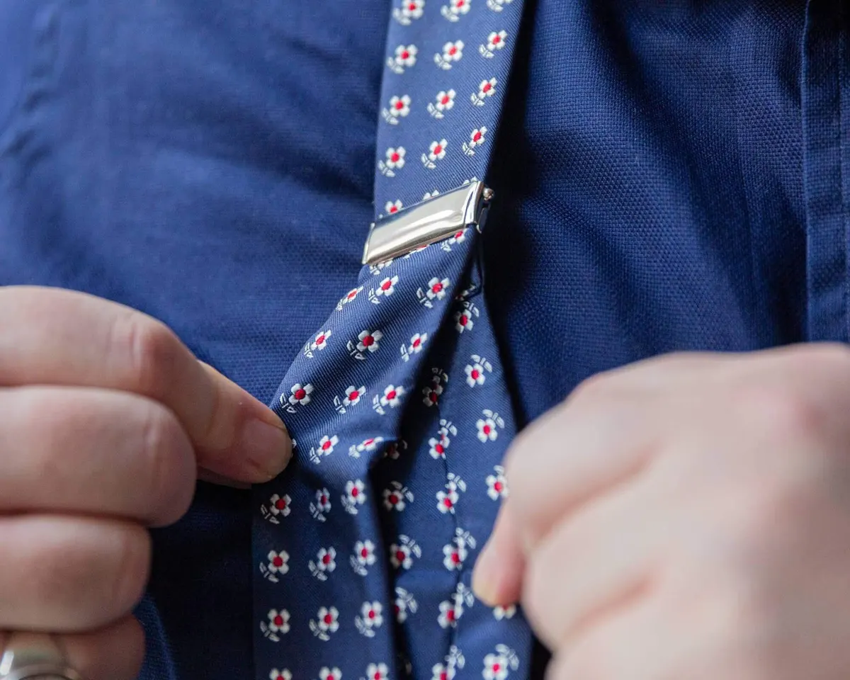 Hosenträger Seide Cravat Floret Navy Combine - Ansicht 2