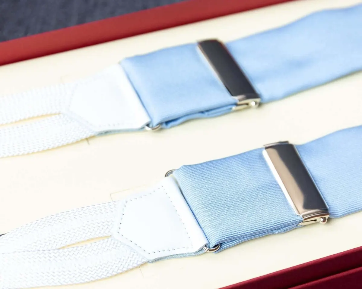 Hosenträger Seide Light Blue Classic