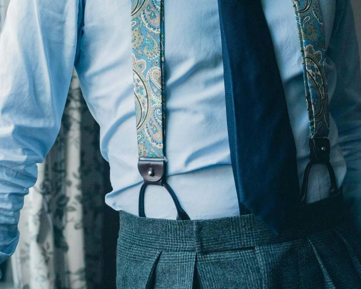 Hosenträger Seide Paisley Blue Combine - Ansicht 2