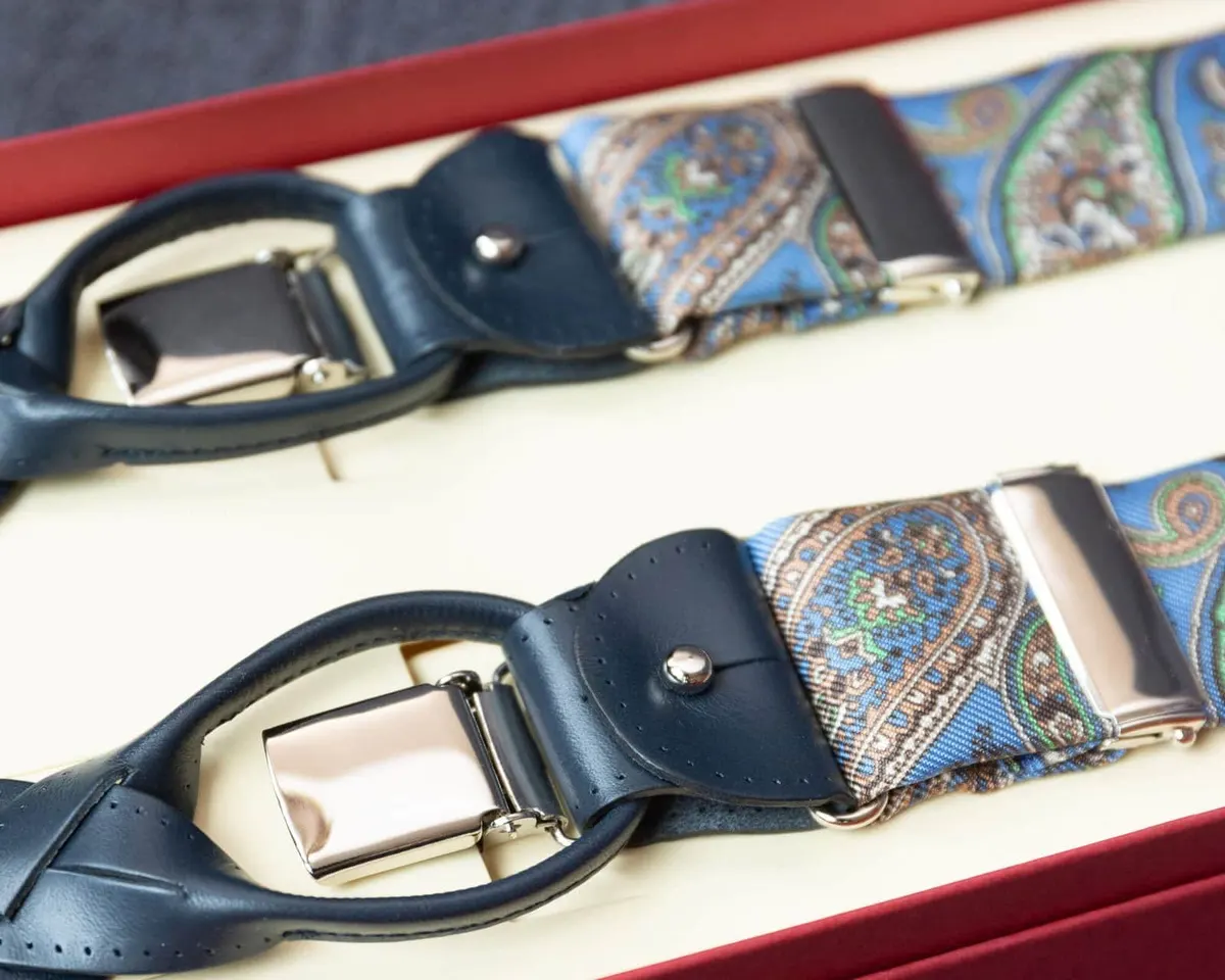 Hosenträger Seide Paisley Blue Combine