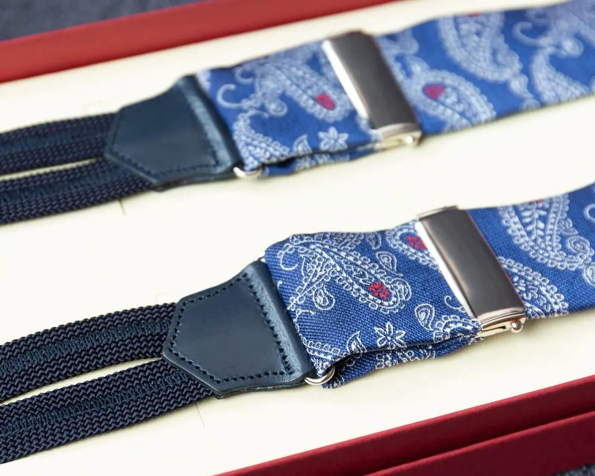 Hosenträger Seide Paisley Bluesilver Classic