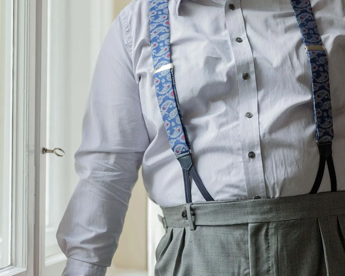 Hosenträger Seide Paisley Bluesilver Classic - Ansicht 2