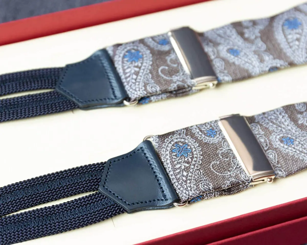 Hosenträger Seide Paisley Greysilver Classic
