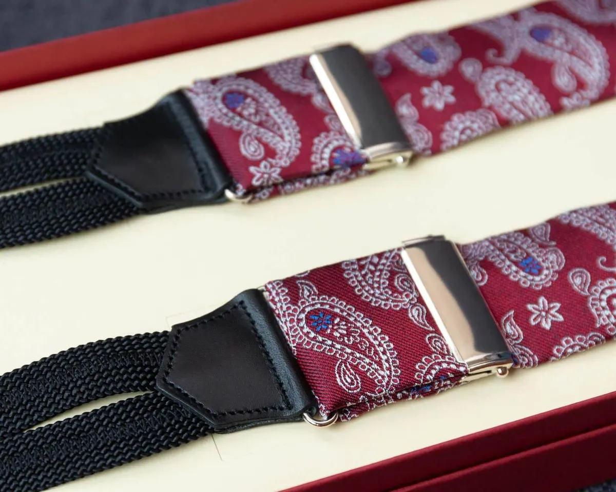 Hosenträger Seide Paisley Redsilver Classic